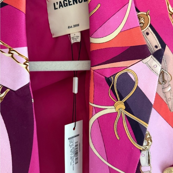 L'AGENCE Multicolor Women's Blazer with Gold Accents - Picture 3 of 5